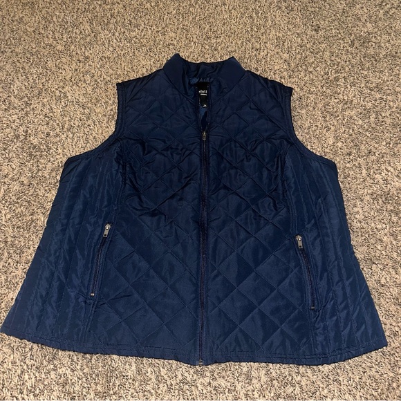 Relativity Blue Quilted Puffer Vest with Stand-Up Collar - Picture 1 of 3